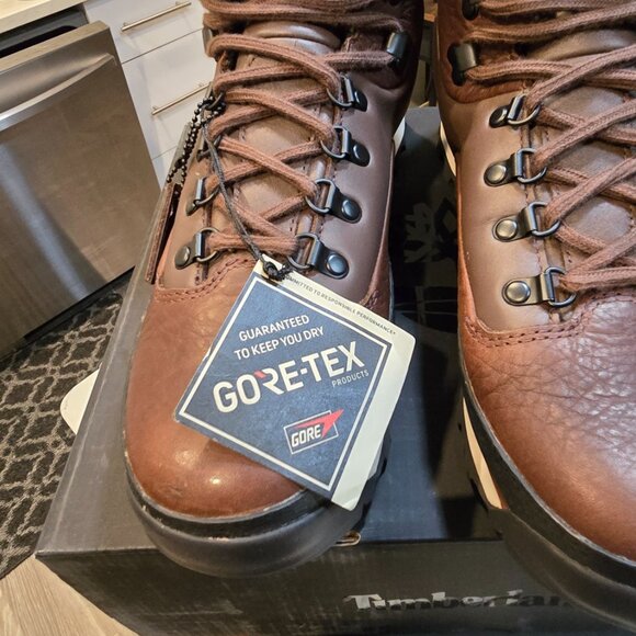 TIMBERLAND Euro Hiker Dark Brown / Black Mid GORE-TEX Waterproof Boot MENS 10 - Picture 6 of 15